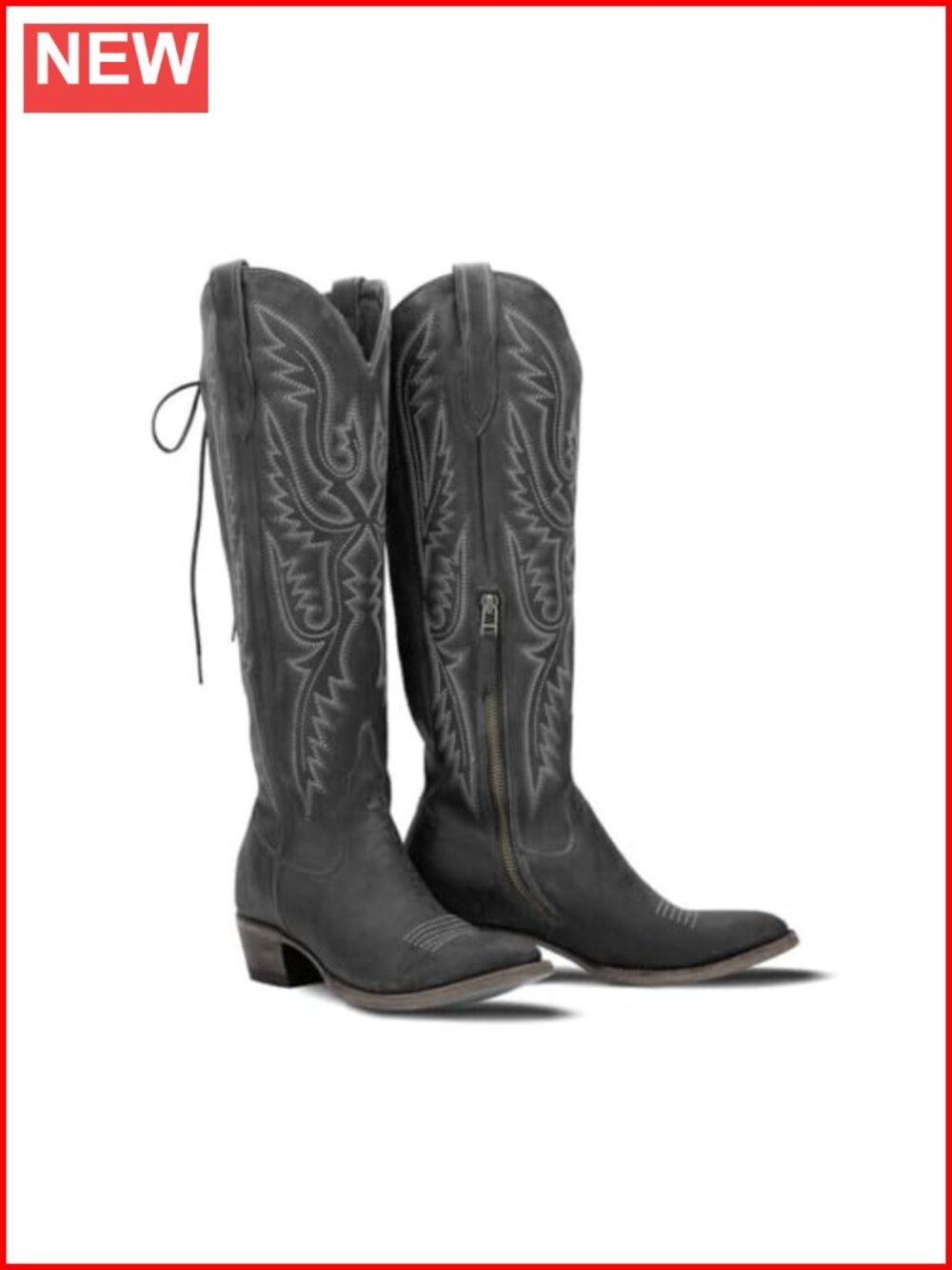 Over the Knee Cowboy Boots Adjustable Thigh High Cowgirl Boots